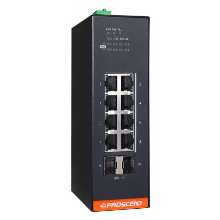 Industrial 10-Port GbE Managed PoE Switch with 240 Watts