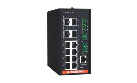 Switch quản lý công nghiệp 12 cổng GbE với phục hồi vòng nhanh
