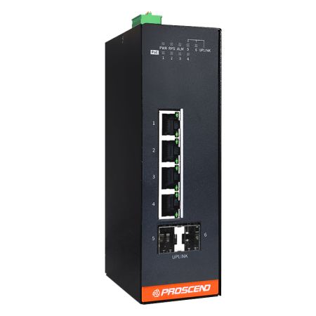 Industrieller 6-Port GbE verwalteter PoE-Switch mit ERPS-Ring-Wiederherstellung