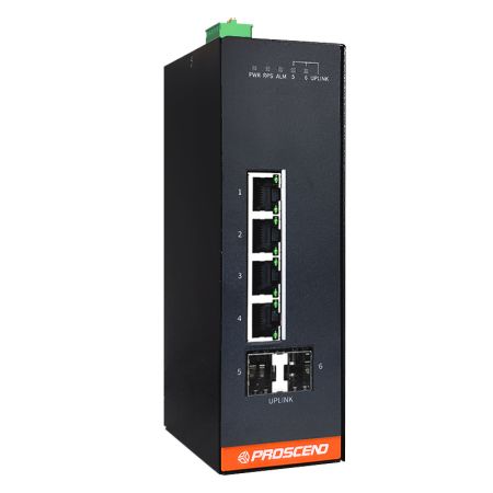 Industrieller 6-Port GbE-Managed-Switch mit lüfterlosem Design