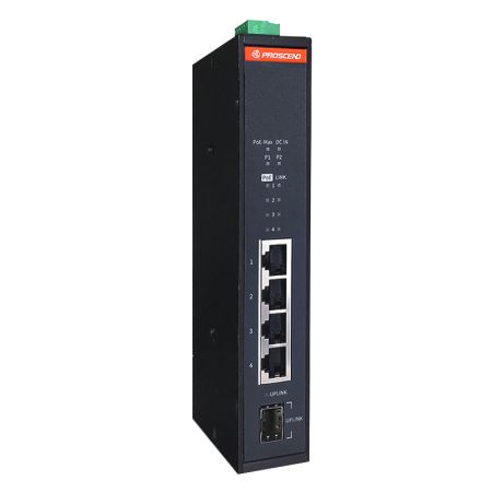 प्लग-एन-प्ले डिज़ाइन के साथ इंडस्ट्रियल GbE unmanaged PoE स्विच 810G-5PI