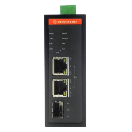 Industrieller 2-Port 802.3bt 120 Watt PoE Medienkonverter