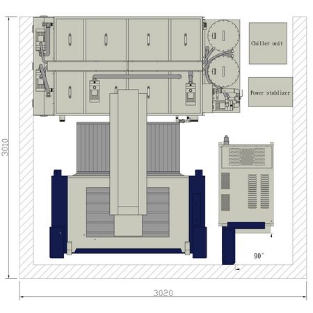 Espacio en el suelo A700E2 – vista superior