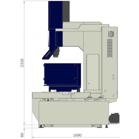 C90E2 바닥 면적 – 측면 보기