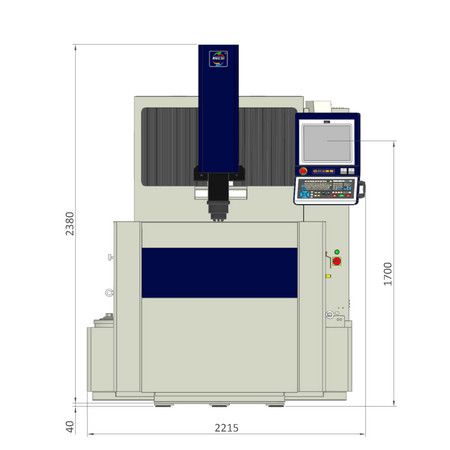H100QE2 바닥 면적 – 정면 보기