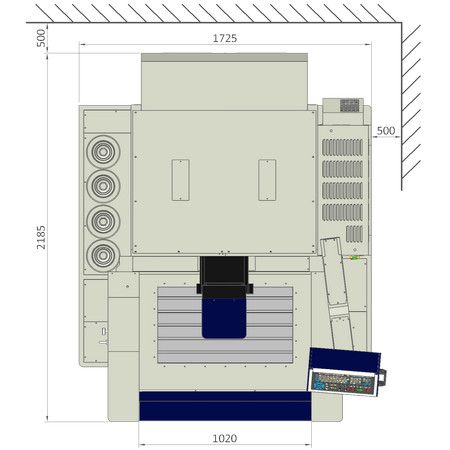 H100QE2 바닥 면적 – 상단 보기