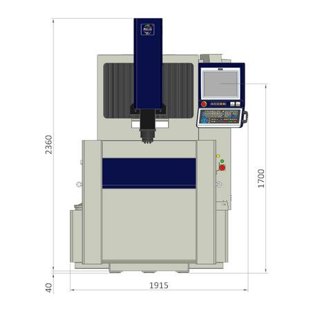 H60QE2 바닥 면적 – 정면 보기