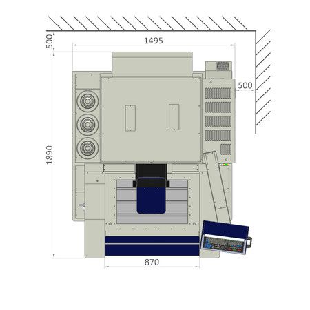 Espacio en el suelo HC60QE2 – vista superior