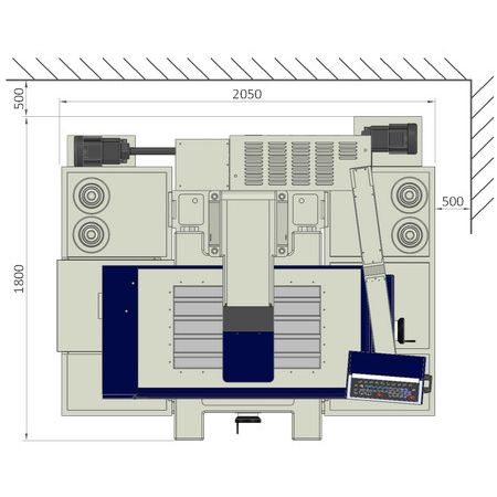 Espacio de piso ZNC-90SE – vista superior