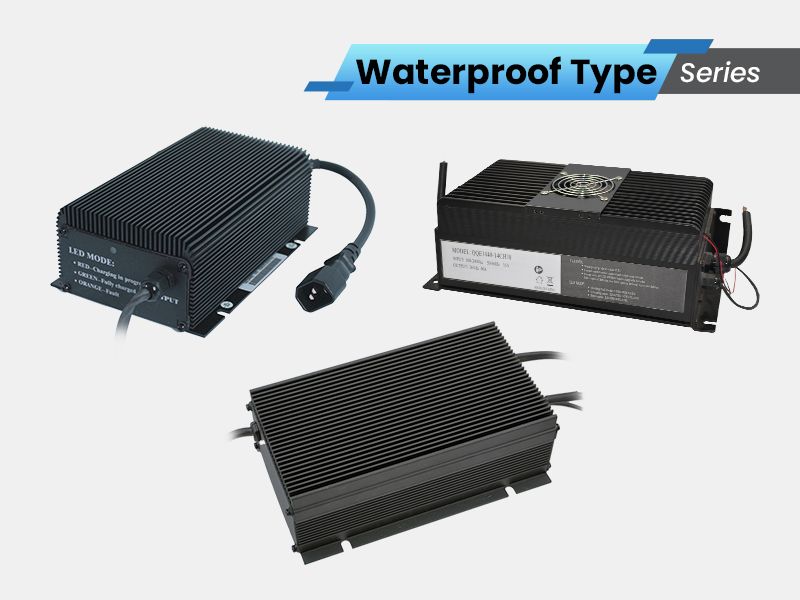 Above IP54 Waterproof lithium / lead-acid battery charger