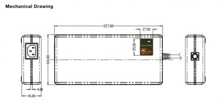 144W, Lithium/Lead acid Smart Battery Charger Model AR Mechanical Drawing