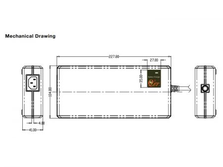 192W, Lithium / Lead acid Smart Battery Charger Model AR Mechanical Drawing