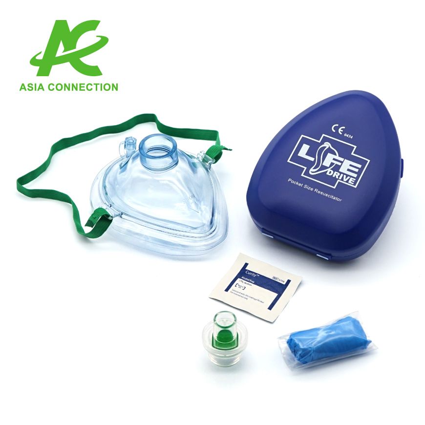 Masque de RCR de poche pour adultes dans un boîtier rigide, Fabricant de  masques et de visières CPR enregistrés par la FDA et certifiés ISO