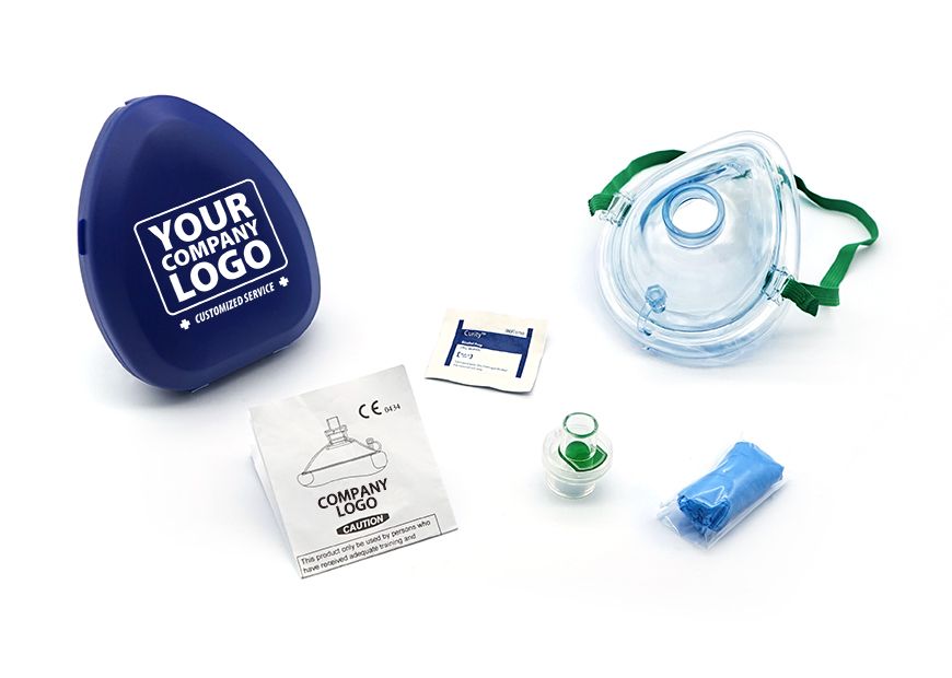Il contenuto di un set completo di maschera facciale per la rianimazione cardiopolmonare (RCP)