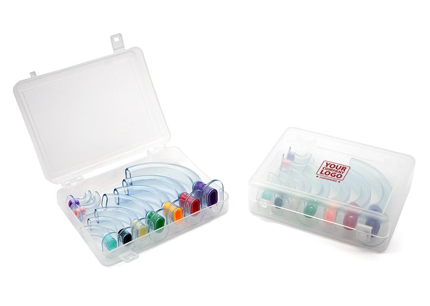 Guedel OPA Hava Yolu'nun plastik saklama kutusundaki özel logo hizmeti