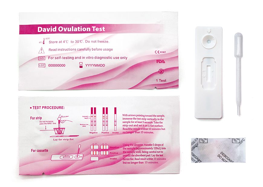 Componentes del casete de prueba de ovulación LH
