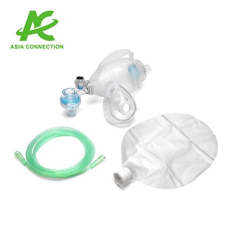 Isang set ng Child Silicone Manual Resuscitator BVM na may Hawakan.