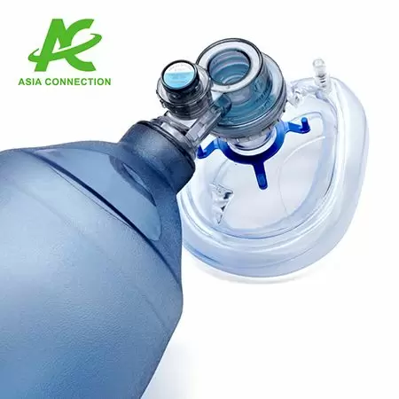 Le coussin doux du sac BVM offre un joint sécurisé et efficace sur le visage du patient, optimisant ainsi la performance de ventilation.