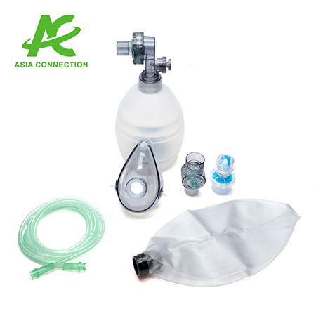 Isang set ng Adult Silicone Manual Resuscitator na may PEEP Valve BVM.