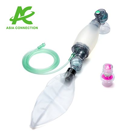 The bag valve mask features autoclave-safe silicone components (excluding the mask, oxygen tubing, and reservoir bag), allowing for easy sterilization and long-lasting, repeated use.