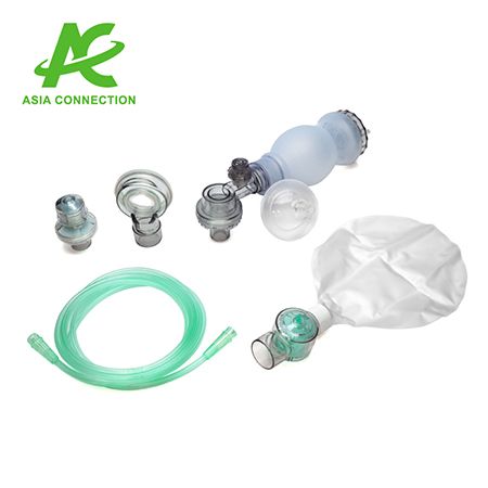 A set of an Infant Autoclavable Silicone Manual Resuscitator BVM with PEEP Valve.