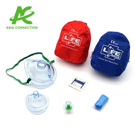 Oltre a scegliere il colore della borsa in nylon per la maschera CPR, sono disponibili anche servizi di personalizzazione del logo.