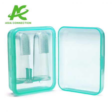 Baby Finger Toothbrush inside Open Case