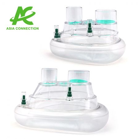 Masques CPAP à double port avec deux valves pour adulte et enfant vue de côté