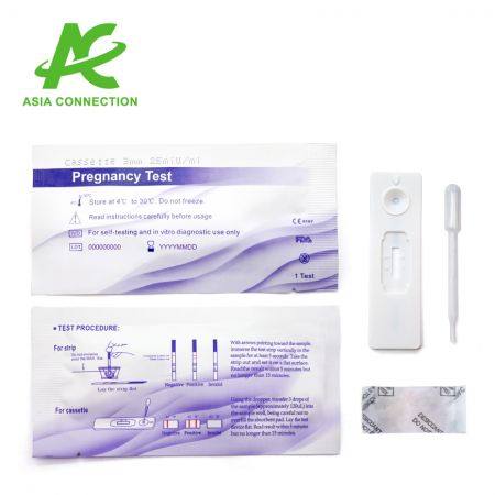 Componentele testului de sarcină hCG Cassette