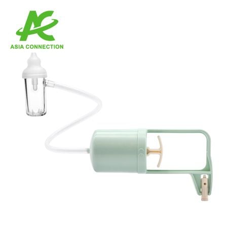 Un conjunto de un aspirador nasal de bomba manual HaPiPump.