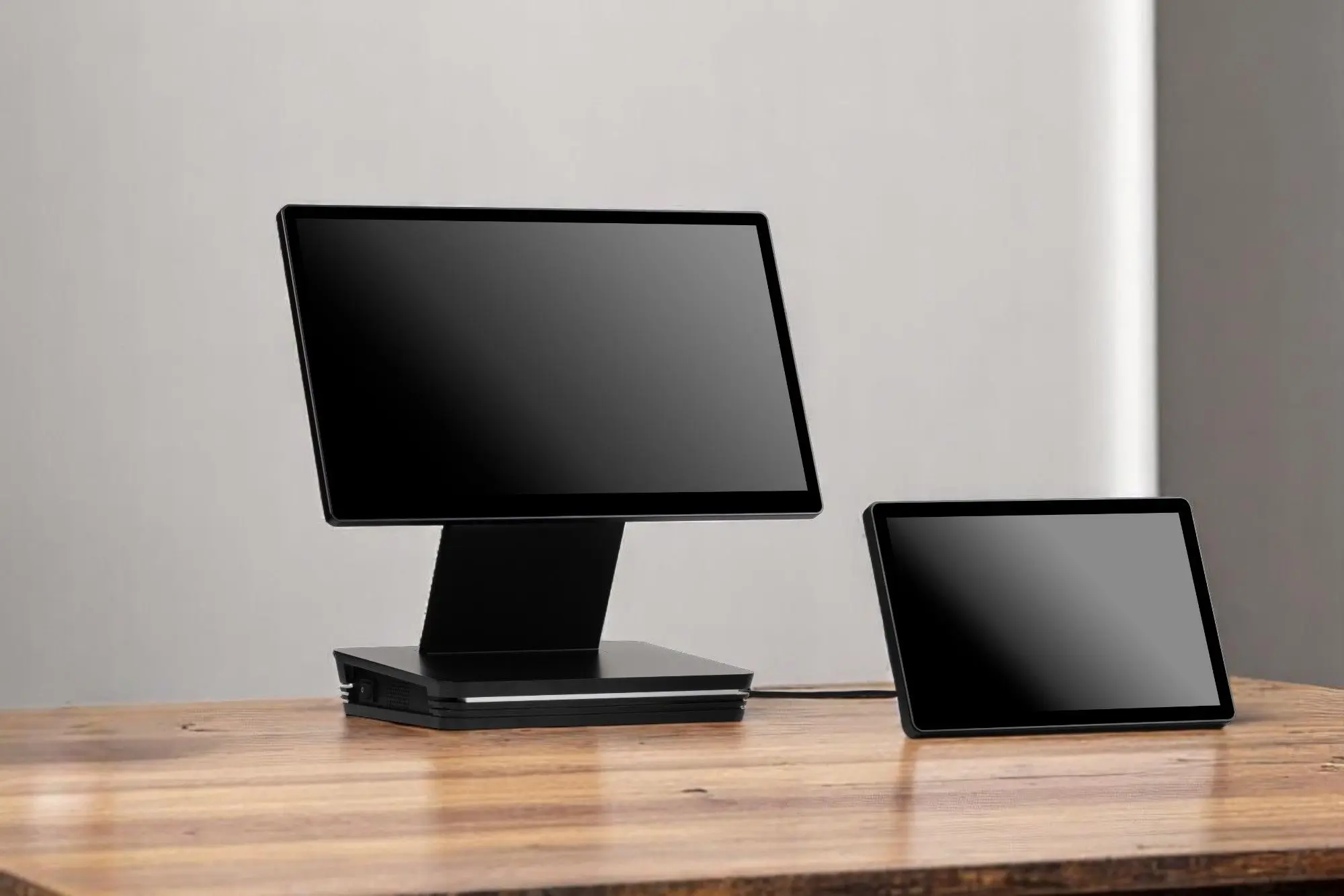 Denna anpassningsbara design möjliggör enkel integration i olika detaljhandels- och gästfrihetsmiljöer, vilket säkerställer smidiga interaktioner med kunderna samtidigt som en rörig arbetsyta undviks. Dess eleganta konstruktion och intuitiva användbarhet gör den till en idealisk följeslagare för både kundorienterade och kontorsapplikationer.