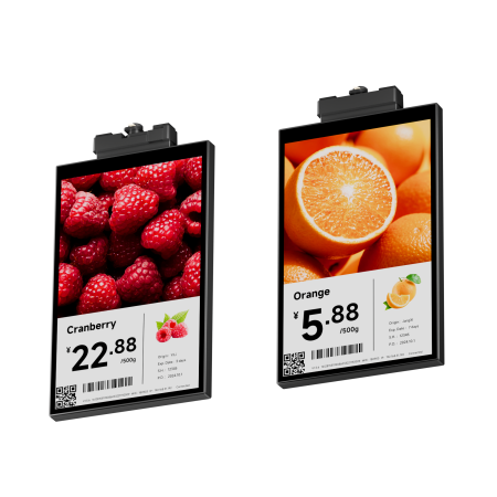 Modern perakende rafları için ince 8 mm tek ekranlı ESL tasarımı.