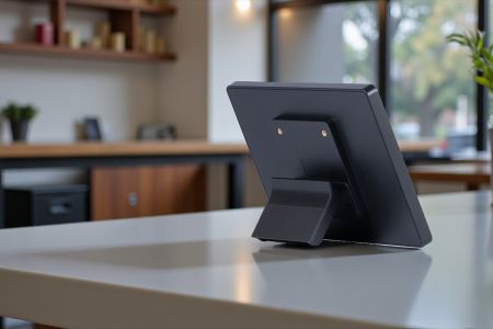 A második kijelző külön elhelyezhető a pulton, lehetővé téve a rugalmas pozicionálást az üzlet igényei szerint.