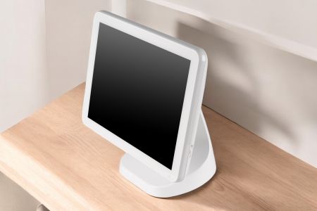 Terminal à écran tactile de 15 pouces pour environnements de santé - Terminal POS puissant sans ventilateur avec un design entièrement plat pour des opérations commerciales de détail sans faille.