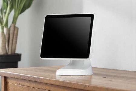 Terminal de Sistema Touch de 15 Polegadas para Ambientes de Saúde - Terminal POS poderoso sem ventilador com design totalmente plano para operações de negócios de varejo sem interrupções.