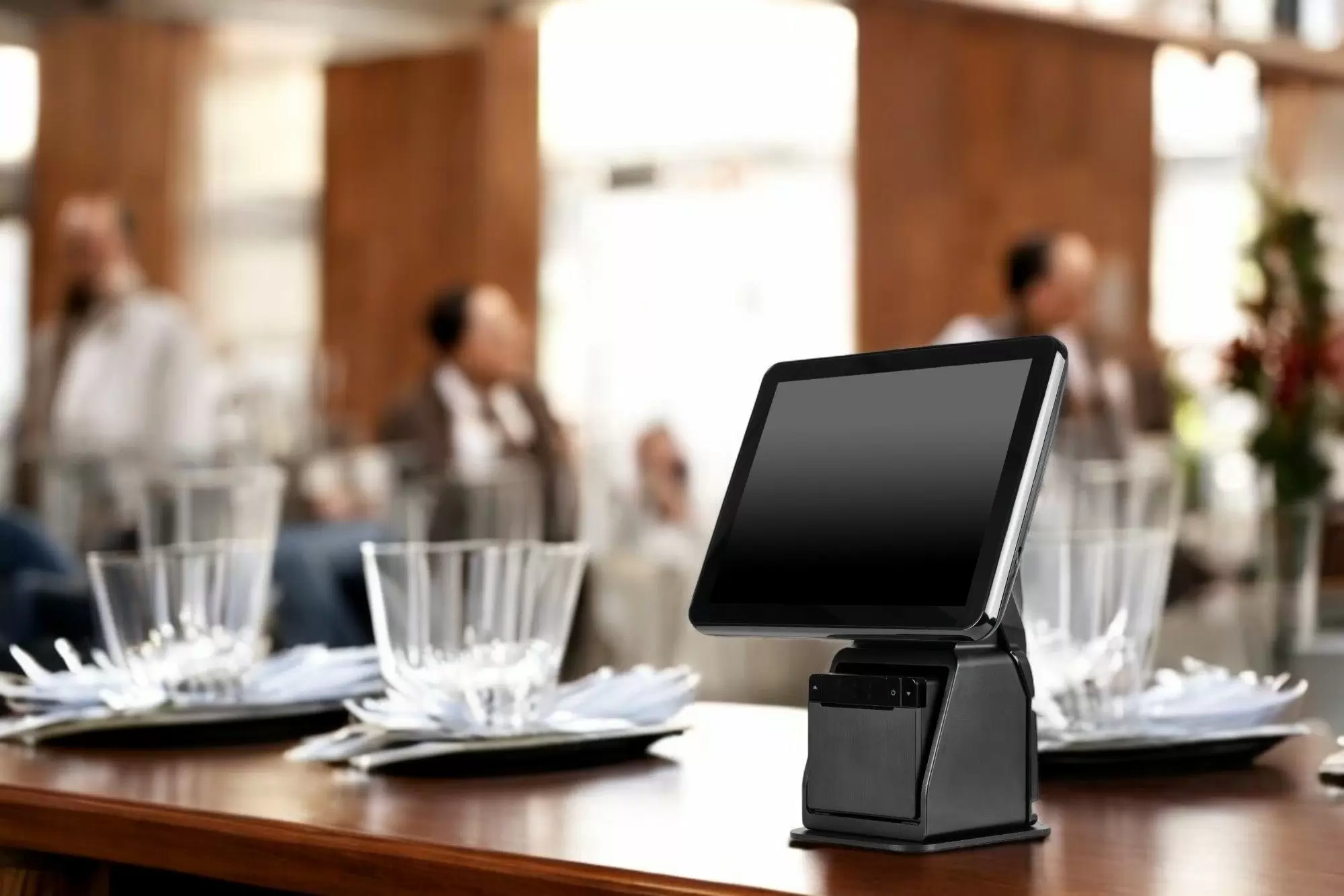 TYSSO 15-inch Fanless All-in-One POS System in cafeteria