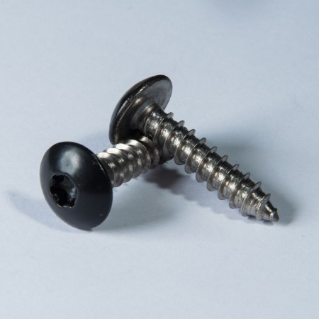 Flachkopf-Schraube - Flachkopf T40 6-Lobig Rec, schwarze Farbe auf dem Schraubenkopf mit Gewinde Typ A