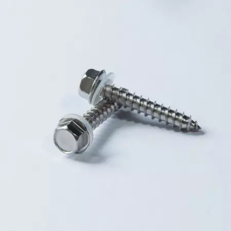 Chamfered Hex Washer Screw - Uncut Chamfered Hex Washer Head Screw + Black Nylon Washer