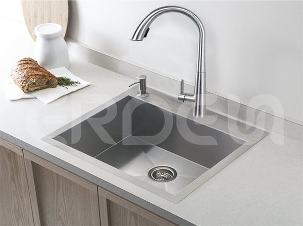 不銹鋼廚房下拉雙出水龍頭