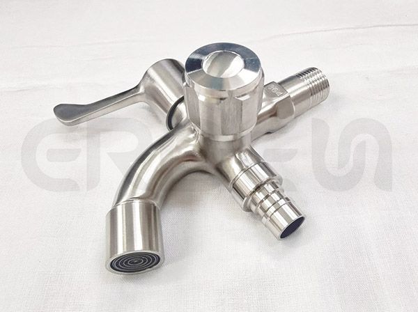 不鏽鋼刷線洗衣機雙開龍頭