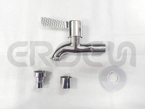 不鏽鋼鍍鉻陽台快開格紋把手龍頭