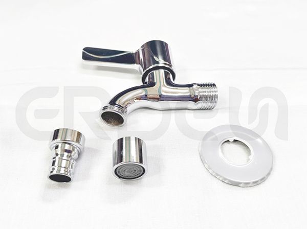 不鏽鋼鍍鉻陽台快開方型把手龍頭