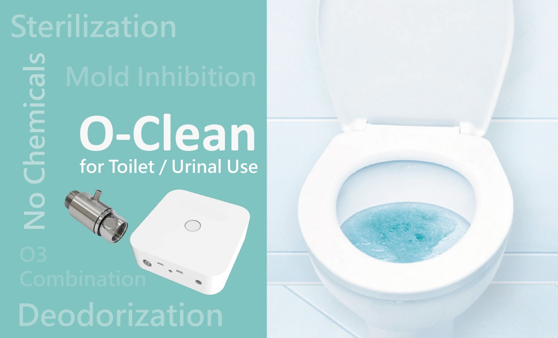 ชุดโอโซน O-Clean สำหรับใช้กับห้องน้ำ / โถปัสสาวะ