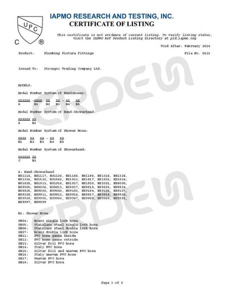 Hand Showerhead UPC&cUPC