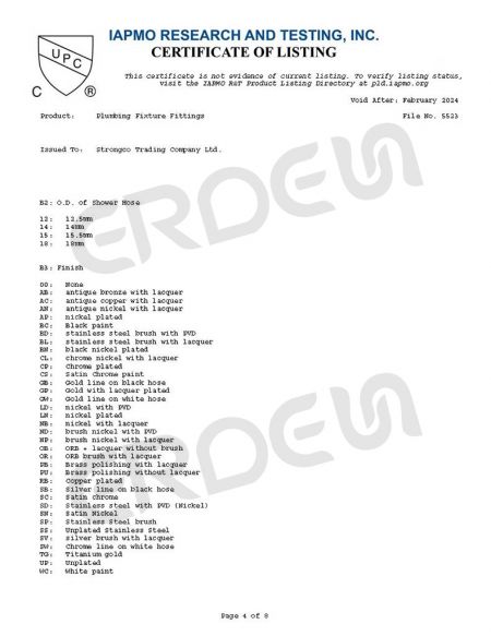 Shower Hose UPC&cUPC