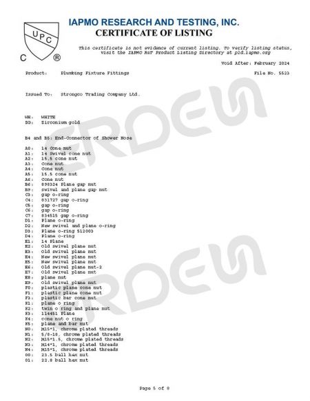Shower Hose UPC&cUPC