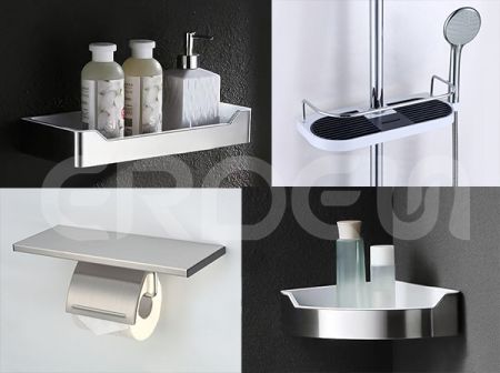 Elegantes accesorios de baño de acero inoxidable con textura - Accesorios de baño