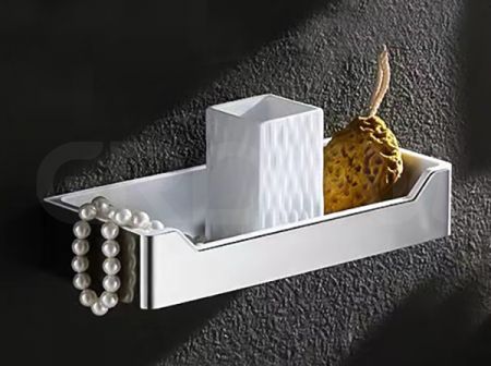 Panier d'étagère carrée en acier inoxydable pour bain et douche ERDEN
