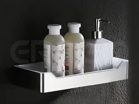 Panier d'étagère de douche carrée en acier inoxydable pour salle de bain - Panier d'étagère de douche carrée en acier inoxydable ERDEN pour salle de bain, modèle BA10640