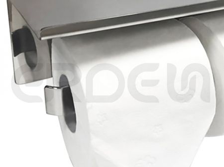 不鏽鋼雙捲筒平台廁紙架